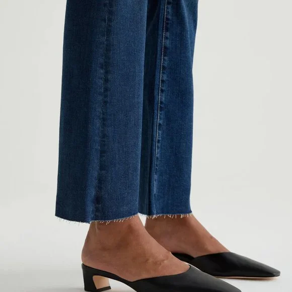 NEW AG Jeans Farrah Unhemmed Bootcut Denim Jeans - High Rise in Indigo 252 - Picture 7 of 9